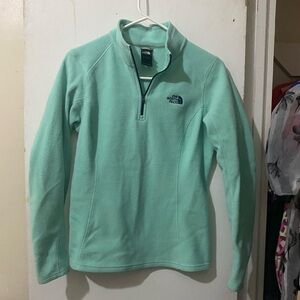 The North Face Women's Mint Green Quarter-Zip Fleece Pullover